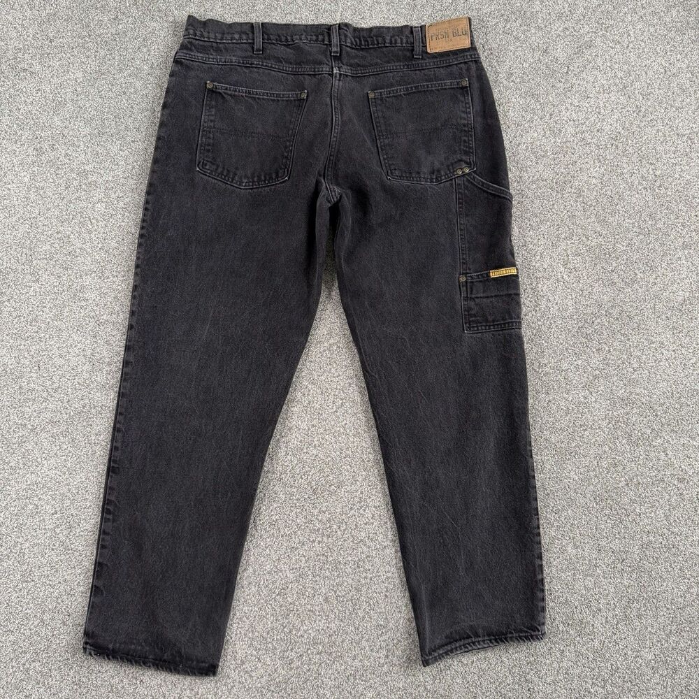 Prison Blues Carpenter Jeans Mens Workwear Black Denim USA Made Size 42x32